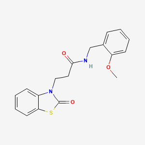 molecular formula C18H18N2O3S B2758012 N-(2-甲氧基苄基)-3-(2-氧代苯并[d]噻唑-3(2H)-基)丙酰胺 CAS No. 851989-65-6