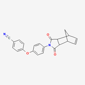 molecular formula C22H16N2O3 B2758014 4-(4-(1,3-二氧代-3a,4,7,7a-四氢-1H-4,7-甲烷-异喹啉-2(3H)-基)苯氧基)苯甲腈 CAS No. 347399-74-0