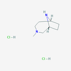 molecular formula C8H18Cl2N2 B2758017 (1R,6S)-3-Methyl-3,9-diazabicyclo[4.2.1]nonane;dihydrochloride CAS No. 2307753-89-3
