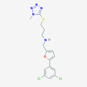 N-{[5-(3,5-dichlorophenyl)furan-2-yl]methyl}-3-[(1-methyl-1H-tetrazol-5-yl)sulfanyl]propan-1-amine