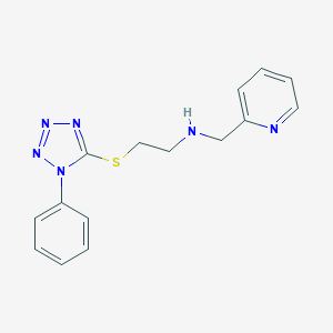 molecular formula C15H16N6S B275804 {2-[(1-phenyl-1H-tetrazol-5-yl)thio]ethyl}(pyridin-2-ylmethyl)amine 