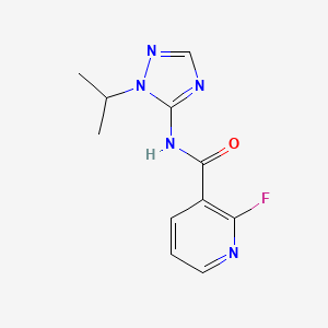molecular formula C11H12FN5O B2758064 2-Fluoro-N-(2-propan-2-yl-1,2,4-triazol-3-yl)pyridine-3-carboxamide CAS No. 2411246-37-0