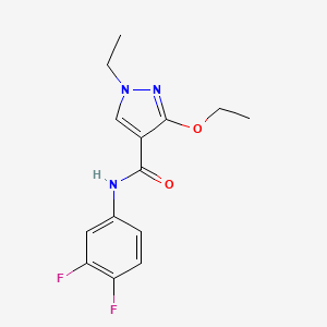 molecular formula C14H15F2N3O2 B2758068 N-(3,4-difluorophenyl)-3-ethoxy-1-ethyl-1H-pyrazole-4-carboxamide CAS No. 1014046-26-4