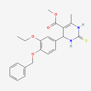 methyl 4-(3-ethoxy-4-phenylmethoxyphenyl)-6-methyl-2-sulfanylidene-3,4-dihydro-1H-pyrimidine-5-carboxylate