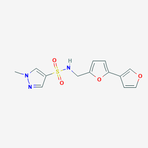 molecular formula C13H13N3O4S B2758073 N-([2,3'-bifuran]-5-ylmethyl)-1-methyl-1H-pyrazole-4-sulfonamide CAS No. 2034567-45-6