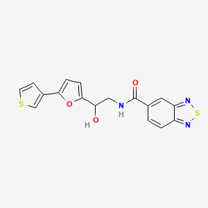 molecular formula C17H13N3O3S2 B2758091 N-(2-hydroxy-2-(5-(thiophen-3-yl)furan-2-yl)ethyl)benzo[c][1,2,5]thiadiazole-5-carboxamide CAS No. 2034569-18-9