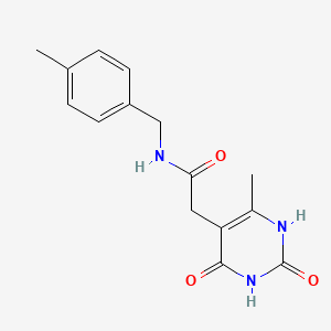 molecular formula C15H17N3O3 B2758100 2-(6-methyl-2,4-dioxo-1,2,3,4-tetrahydropyrimidin-5-yl)-N-(4-methylbenzyl)acetamide CAS No. 1171671-57-0