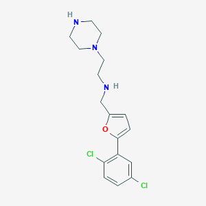 molecular formula C17H21Cl2N3O B275811 N-{[5-(2,5-dichlorophenyl)-2-furyl]methyl}-2-piperazin-1-ylethanamine 