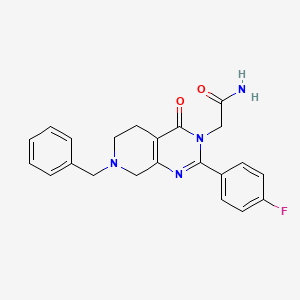 molecular formula C22H21FN4O2 B2758117 2-[7-苄基-2-(4-氟苯基)-4-氧代-6,8-二氢-5H-吡啶[3,4-d]嘧啶-3-基]乙酰胺 CAS No. 1189854-98-5