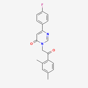 molecular formula C20H17FN2O2 B2758129 3-(2-(2,4-dimethylphenyl)-2-oxoethyl)-6-(4-fluorophenyl)pyrimidin-4(3H)-one CAS No. 1105236-21-2