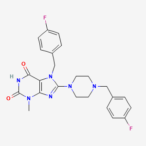 7-(4-fluorobenzyl)-8-(4-(4-fluorobenzyl)piperazin-1-yl)-3-methyl-1H-purine-2,6(3H,7H)-dione
