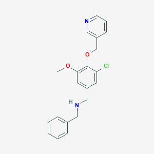 molecular formula C21H21ClN2O2 B275815 N-benzyl-N-[3-chloro-5-methoxy-4-(3-pyridinylmethoxy)benzyl]amine 
