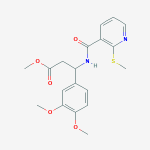 molecular formula C19H22N2O5S B2758164 Methyl 3-(3,4-dimethoxyphenyl)-3-{[2-(methylsulfanyl)pyridin-3-yl]formamido}propanoate CAS No. 1118833-53-6