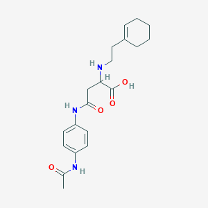 molecular formula C20H27N3O4 B2758165 4-((4-Acetamidophenyl)amino)-2-((2-(cyclohex-1-en-1-yl)ethyl)amino)-4-oxobutanoic acid CAS No. 1048016-18-7