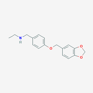 molecular formula C17H19NO3 B275817 N-[4-(1,3-benzodioxol-5-ylmethoxy)benzyl]ethanamine 