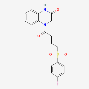 molecular formula C18H17FN2O4S B2758172 4-(4-((4-氟苯基)磺酰)丁酰)-3,4-二氢喹喔啉-2(1H)-酮 CAS No. 941935-46-2