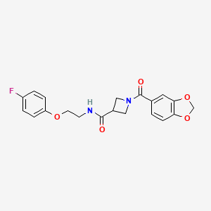 B2758173 1-(benzo[d][1,3]dioxole-5-carbonyl)-N-(2-(4-fluorophenoxy)ethyl)azetidine-3-carboxamide CAS No. 1396750-88-1