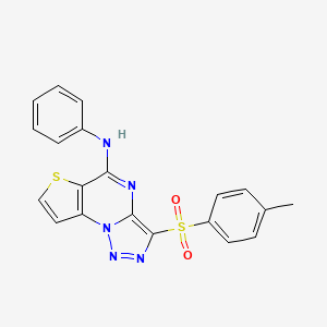 molecular formula C20H15N5O2S2 B2758188 3-[(4-甲基苯基)磺酰]-N-苯基噻吩[2,3-e][1,2,3]噻唑-5-胺 CAS No. 892733-27-6
