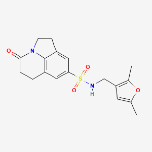 B2758191 N-((2,5-dimethylfuran-3-yl)methyl)-4-oxo-2,4,5,6-tetrahydro-1H-pyrrolo[3,2,1-ij]quinoline-8-sulfonamide CAS No. 1797587-74-6