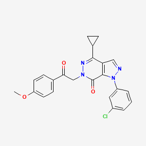 molecular formula C23H19ClN4O3 B2758196 1-(3-氯苯基)-4-环丙基-6-(2-(4-甲氧基苯基)-2-氧代乙基)-1H-吡唑并[3,4-d]吡嗪-7(6H)-酮 CAS No. 1105200-34-7