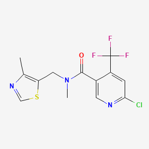 6-Chloro-N-methyl-N-[(4-methyl-1,3-thiazol-5-yl)methyl]-4-(trifluoromethyl)pyridine-3-carboxamide