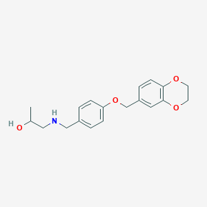 molecular formula C19H23NO4 B275820 1-{[4-(2,3-Dihydro-1,4-benzodioxin-6-ylmethoxy)benzyl]amino}-2-propanol 