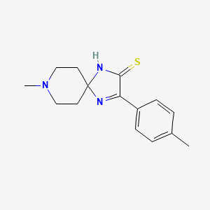 molecular formula C15H19N3S B2758201 8-Methyl-3-(4-methylphenyl)-1,4,8-triazaspiro[4.5]dec-3-ene-2-thione CAS No. 1984167-29-4