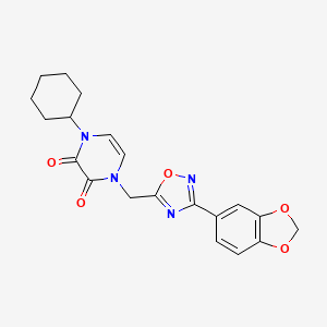 1-[[3-(1,3-Benzodioxol-5-yl)-1,2,4-oxadiazol-5-yl]methyl]-4-cyclohexylpyrazine-2,3-dione