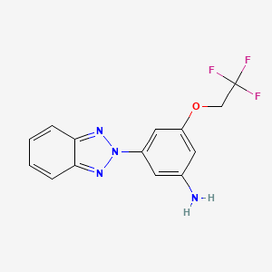 molecular formula C14H11F3N4O B2758207 3-(2H-1,2,3-Benzotriazol-2-YL)-5-(2,2,2-trifluoroethoxy)aniline CAS No. 861412-93-3