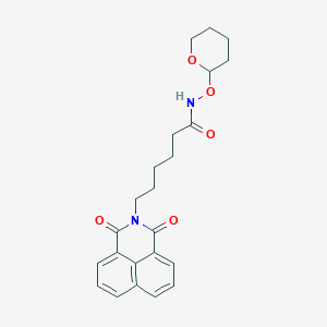 6-{2,4-dioxo-3-azatricyclo[7.3.1.0^{5,13}]trideca-1(13),5,7,9,11-pentaen-3-yl}-N-(oxan-2-yloxy)hexanamide