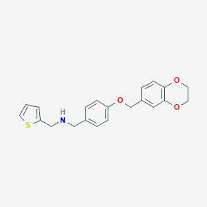 molecular formula C21H21NO3S B275821 N-[4-(2,3-dihydro-1,4-benzodioxin-6-ylmethoxy)benzyl]-N-(2-thienylmethyl)amine 
