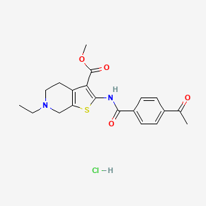 Methyl 2-(4-acetylbenzamido)-6-ethyl-4,5,6,7-tetrahydrothieno[2,3-c]pyridine-3-carboxylate hydrochloride