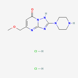 B2758214 5-(Methoxymethyl)-2-piperazin-1-yl-1H-[1,2,4]triazolo[1,5-a]pyrimidin-7-one;dihydrochloride CAS No. 2379995-73-8