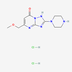 molecular formula C11H18Cl2N6O2 B2758214 5-(methoxymethyl)-2-(piperazin-1-yl)-4H,7H-[1,2,4]triazolo[1,5-a]pyrimidin-7-one dihydrochloride CAS No. 2379995-73-8