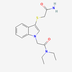 2-[3-(2-amino-2-oxoethyl)sulfanylindol-1-yl]-N,N-diethylacetamide