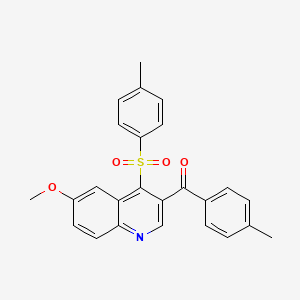 molecular formula C25H21NO4S B2758220 (6-甲氧基-4-对甲苯基苄基)苯甲酮 CAS No. 866845-34-3