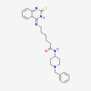 N-(1-benzylpiperidin-4-yl)-6-[(2-sulfanylidene-1,2-dihydroquinazolin-4-yl)amino]hexanamide