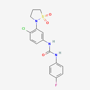 1-(4-Chloro-3-(1,1-dioxidoisothiazolidin-2-yl)phenyl)-3-(4-fluorophenyl)urea