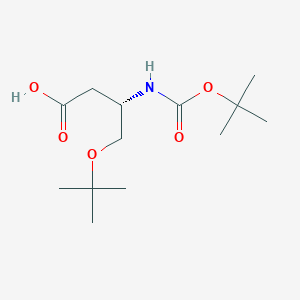 molecular formula C13H25NO5 B2758226 (3S)-4-[(2-Methylpropan-2-yl)oxy]-3-[(2-methylpropan-2-yl)oxycarbonylamino]butanoic acid CAS No. 2350147-93-0