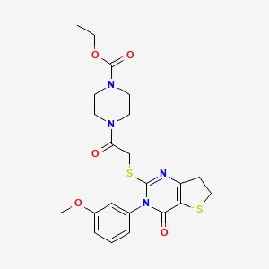 Ethyl 4-(2-((3-(3-methoxyphenyl)-4-oxo-3,4,6,7-tetrahydrothieno[3,2-d]pyrimidin-2-yl)thio)acetyl)piperazine-1-carboxylate