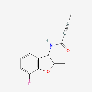 molecular formula C13H12FNO2 B2758232 N-(7-Fluoro-2-methyl-2,3-dihydro-1-benzofuran-3-yl)but-2-ynamide CAS No. 2411318-18-6