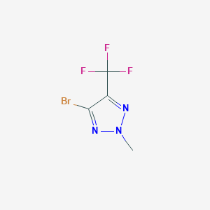 molecular formula C4H3BrF3N3 B2758238 4-Bromo-2-methyl-5-(trifluoromethyl)triazole CAS No. 1643359-24-3