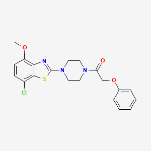 molecular formula C20H20ClN3O3S B2758240 1-(4-(7-Chloro-4-methoxybenzo[d]thiazol-2-yl)piperazin-1-yl)-2-phenoxyethanone CAS No. 886955-55-1