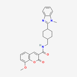 8-methoxy-N-((4-(1-methyl-1H-benzo[d]imidazol-2-yl)cyclohexyl)methyl)-2-oxo-2H-chromene-3-carboxamide