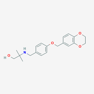 molecular formula C20H25NO4 B275825 2-{[4-(2,3-Dihydro-1,4-benzodioxin-6-ylmethoxy)benzyl]amino}-2-methyl-1-propanol 