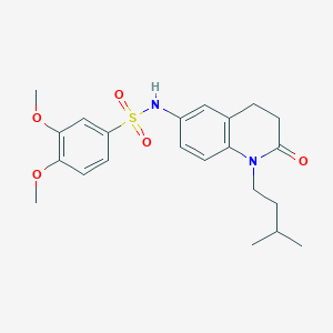 molecular formula C22H28N2O5S B2758262 N-(1-异戊基-2-氧代-1,2,3,4-四氢喹啉-6-基)-3,4-二甲氧基苯磺酰胺 CAS No. 941955-76-6