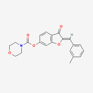 molecular formula C21H19NO5 B2758266 (Z)-2-(3-methylbenzylidene)-3-oxo-2,3-dihydrobenzofuran-6-yl morpholine-4-carboxylate CAS No. 622794-64-3
