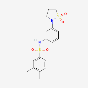 molecular formula C17H20N2O4S2 B2758269 N-(3-(1,1-二氧代异噻嗪-2-基)苯基)-3,4-二甲基苯磺酰胺 CAS No. 946342-76-3