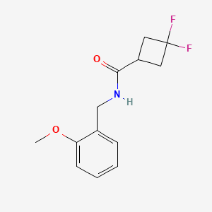 molecular formula C13H15F2NO2 B2758274 3,3-Difluoro-N-[(2-methoxyphenyl)methyl]cyclobutane-1-carboxamide CAS No. 2324879-61-8