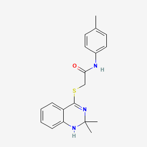 molecular formula C19H21N3OS B2758294 2-[(2,2-二甲基-1H-喹唑啉-4-基)硫醚]-N-(4-甲基苯基)乙酰胺 CAS No. 894874-20-5
